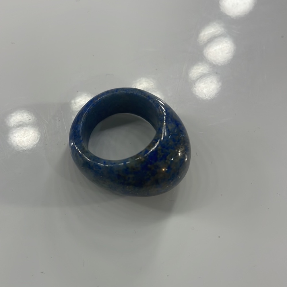 Lapis Lazuli Cocktails, Chunky Ring,Size 5, Blue,Grey - Picture 1 of 6